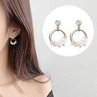 Bông Tai Đính Ngọc Trai Thanh Lịch Phong Cách Hàn Quốc Cho Nữ