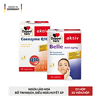 Bộ đôi chống lão hóa, bổ tim, điều hoà huyết áp Doppelherz Belle Anti Aging + Coenzyme Q10 (02 hộp 30 viên)