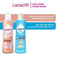 Bộ Dung Dịch Vệ Sinh Lactacyd Pro Sensitive Da Nhạy Cảm 250ml + Sữa Tắm Gội Trẻ em Lactacyd Baby Gentle Care 250ml