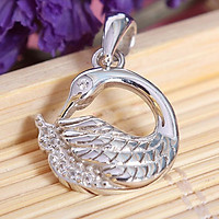 Mặt dây chuyền bạc nữ Swan Flower