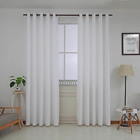 Solid Colour Blackout Curtain Elegant Drape for Home Hotel Decoration 1PC (Punching Version)