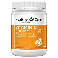 Viên Nhai Healthy Care Vitamin C 500mg Bổ Sung Vitamin C 500 Viên - Tăng Đề Kháng, Tăng Cường Miễn Dịch, Trắng Sáng Da Từ Trái Cam Tươi Của Úc