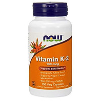 NOW Supplements, Vitamin K-2 100 mcg, Menaquinone-4 (MK-4), Supports Bone Health*, 100 Veg Capsules
