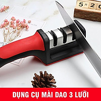 Dụng Cụ Mài Dao 3 Lưỡi Có Tay Cầm Cao Su Tiện Lợi Không Gây Trơn Trượt Khi Mài