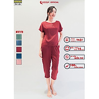 Đồ Bộ Nữ CARDINA Chất Lụa Satin Nhật Cao Cấp Quần Lửng Áo Cộc Tay 2SF03