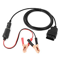 OBDⅡ Vehicle ECU Emergency Power Supply Cable Car Memory Saver (3Meter) Cable Adapter with Alligator Clip-On Cigarette