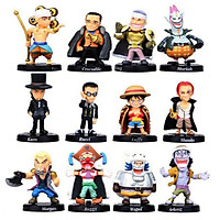 Set 12 nhân vật chibi phản diện One piece luffy shanks lucci buggy arlong crocodile enel mô hình combo bộ 12