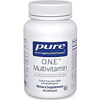 Pure Encapsulations - O.N.E. Multivitamin - Once Daily Nutrient Essentials with Metafolin L-5-MTHF and Sustained Release CoQ10 - Hypoallergenic Dietary Supplement - 60 Capsules