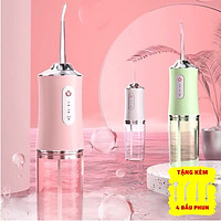 Máy Tăm Nước Oral Irrigator Vệ SInh Chăm Sóc Răng Miệng Tặng Kèm 4 Đầu Phun