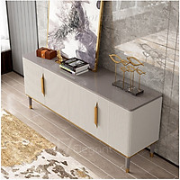 Kệ tivi cao cấp kiểu dáng đương đại, khung inox, mặt laminate chống trầy xước, có 2 ngăn mở lớn 4 cánh - EL-TV11 - Nội thất Elegant