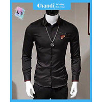 Áo Sơ Mi Nam lụa phối họa tiết cao cấp Thương Hiệu Chandi, xu hướng mới nhất năm 2021 mẫu SM6