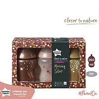 Bộ bình sữa Morning Skies ty siêu mềm tự nhiên Tommee Tippee Closer to Nature, núm ty đi kèm 3-6 tháng (3 bình x 260ml)