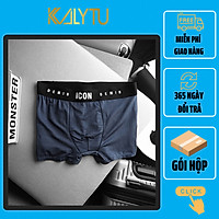 Quần lót nam boxer sịp ICON quần xì đùi chất cotton lụa cao cấp co giãn 8 chiều không bai rão xịp hãng xuất dư - kalytu.