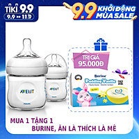 Bộ 2 Bình sữa mô phỏng tự nhiên hiệu Philips Avent (125 ml) cho trẻ từ 0 tháng tuổi 690.23