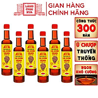 Thùng 6 chai nước mắm nhỉ cá cơm vàng ruột đỏ Làng Chài Xưa 525ml/chai cá ngon vùng nước trồi 300 năm truyền thống