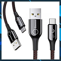 Cáp sạc Type C tự ngắt Baseus C Shape Light LV345 cho Samsung S8/S9/Note8/Note9/ Xiaomi/ Huawei/ Oppo - Hàng Chính Hãng