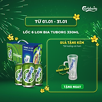Lốc 6 lon bia Tuborg 330ml