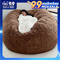 Home Sponge Bed Bean Bag Chair Cover Slipcover Double Bedroom Balcony Large Couch Round Soft Fluffy Cover No Fillings