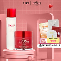 Bộ Đôi Dưỡng Sáng - Căng Bóng Da Epona Premium Birch Essence Toner 150ml, Kem Epona Dầu Ngựa 50ml