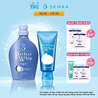 Combo Sữa tắm dưỡng ẩm Senka Perfect Whip 500ml và Sữa rửa mặt sạch ẩm mịn tự nhiên với bọt tơ tằm trắng Perfect Whip 120g