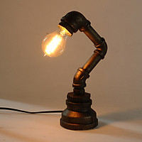 Large 29cm E27 Vintage Industrial Retro Iron Pipe Desk Table Lamp Light 110-240V