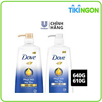 Combo Dove Phục Hồi Hư Tổn Dầu Gội 640g + Kem Xả 610g