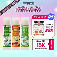 Combo 3 Son Dưỡng Ẩm, Giảm Thâm Môi: Son Dừa, Son Trà Xanh, Son Gấc MILAGANICS (4.5g/ Cây)