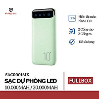 Pin sạc dự phòng 10000mAh WP161 Pagini màn hình Led hiển thị các thông số dung lượng pin cực hiện đại – Chế độ sạc kép, có thể sạc cùng lúc 2 điện thoại – Hàng nhập khẩu