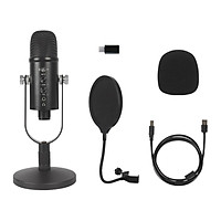 Recording USB Microphone for Computer PC Studio Kit with Mic  Filter U-shape Stand Type-c Adapter for Singing, Gaming, Chatting