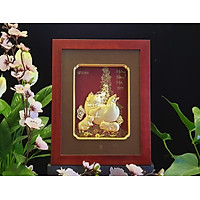 Tranh heo dát vàng mẫu 03 (26x33cm) MT Gold Art- Hàng chính hãng, trang trí nhà cửa, phòng làm việc, quà tặng sếp, đối tác, khách hàng, tân gia, khai trương