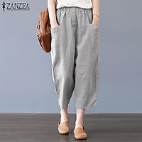 S-5XL ZANZEA Women's Casual Harem Pants Cotton Ethnic Baggy Trousers Plus Size