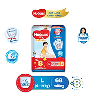 Tã Quần Huggies Dry Gói Cực Đại L68 (68 Miếng) - Tặng 8 miếng