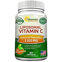 Liposomal Vitamin C - 1200mg Supplement - 180 Capsules - High Absorption VIT C Ascorbic Acid Pills - Supports Immune System & Collagen Health - Non-GMO - 90 Servings