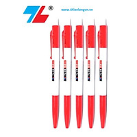 Combo 5 bút bi bấm Thiên Long TL08 màu đỏ