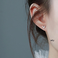 Bông tai v đá nhỏ SIÊU XINH khuyên tai bạc nữ thể hiện sự cá tính của bạn