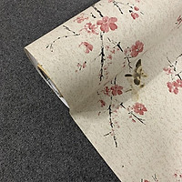 Giấy dán tường cổ điển họa tiết cành đào - giấy dán tường phòng ngủ đẹp tự bóc dán khổ 1.2m