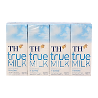 Lốc Hộp 4 Sữa Th True Milk Ít Đường 180Ml