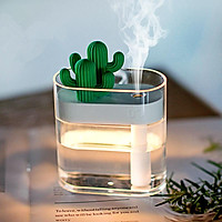 160ML Siêu Âm Thanh Máy Tạo Độ Ẩm Không Khí Trong Suốt Xương Rồng Màu USB Máy Khuếch Tán Tinh Dầu Xe Máy Lọc Aroma Diffusor Anion Phun Sương Tạo