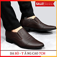 Giày Tăng Chiều Cao Nam - 7CM BÍ MẬT DA BÒ ĐẾ CAO SU