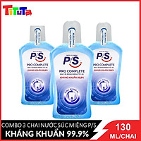 Combo 3 chai nước súc miệng P/S Pro Complete kháng khuẩn 99.9% size 130ml X3