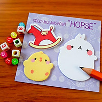 Giấy Ghi Chú Note Phân Trang Molang & Piu Piu Tặng Kèm Bút Chì - Horse