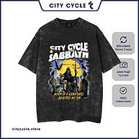Áo thun tay lỡ Acid Sabbath oversize City Cycle - áo phông oversize cotton unisex in hình Local Brand