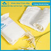 Khăn Tắm Bonny 100% Sợi Tre Lụa 4 Lớp Siêu Mềm Mịn, Thấm Hút, An Toàn Cho Bé (Kích thước: 90x90Cm)