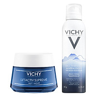 Bộ Chăm Sóc Da Kem Dưỡng Chống Nhăn Và Săn Chắc Da Ban Đêm Vichy Liftactiv Supreme (50Ml)+Nước Khoáng Vichy Mineralizing Water 150Ml