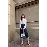 Quần suông đứng gấu may gấp ngược HQJeans cao cấp chất jeans denim VietNam xuất khẩu co giãn tốt, độ bền cao