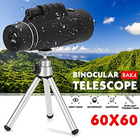 60x60 Waterproof Tripod Monocular Telescope for Watching Sightseeing Military Army Outdoor Hunting Camping Travel Match