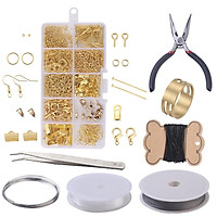 DIY Jewelry Findings Set Jewelry Making Kit Jewelry Starter Kit Jewelry Beading Making and Repair Tools Kit Pliers Silver Beads Wire Starter Tool