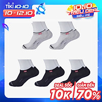 Combo 5 Đôi Tất Nam Vớ Nam Cổ Ngắn Sợi Cotton Cao Cấp Chống Hôi Chân, Không Xù, Không Bai Dão (Mix Màu)