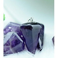 Mặt dây chuyền con lắc phong thủy đá thạch anh tím Amethyst tự nhiên