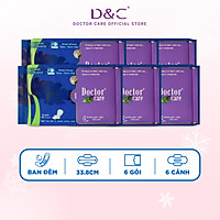 Combo 6 Băng vệ sinh ban đêm Doctor Care tinh chất thảo dược 33.8cm siêu thấm hút